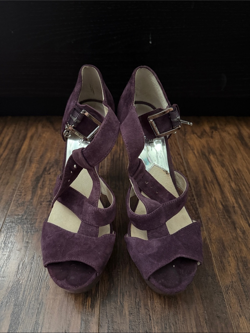 MICHAEL Michael Kors Plum Suede Strappy Heels
